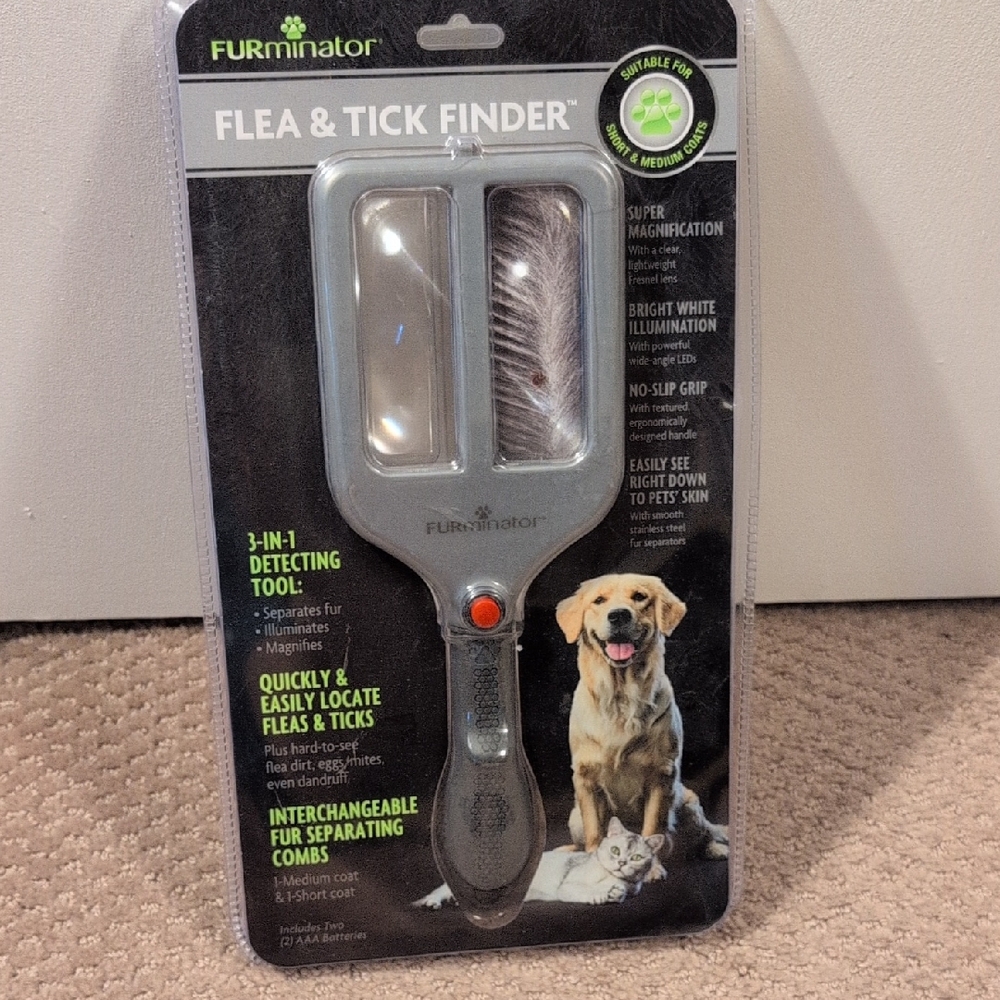 FURminator Flea & Tick Finder in Black and Gray NWT